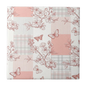 Carreau Fleur d'Élégant Papillon (9)