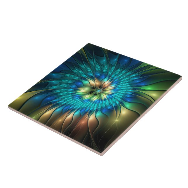Carreau Fleur d'Imaginaire lumineux, Fractale Abstraite co (Côté)