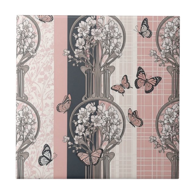 Carreau Fleur Élégante de Papillon (8) (Devant)
