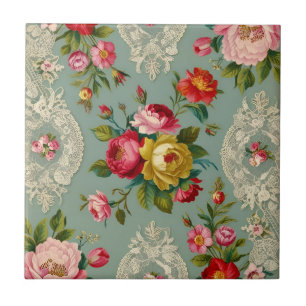 Carreau Fleur Élégante Vintage