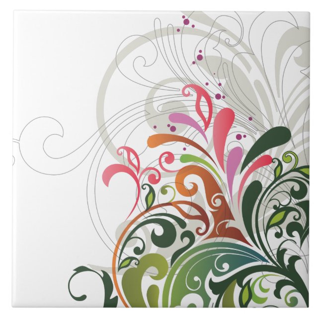 Carreau Fleur fine Cool mignonne Girl Retro Floral (Devant)
