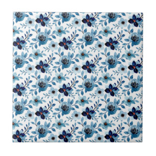 Carreau Fleur florale (4,25 x 4,25) fleur sauvage rose ble