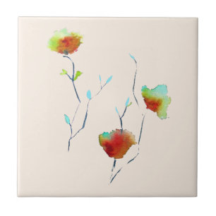 Carreau Fleur florale simple moderne Art d'automne