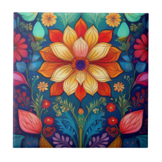 Carreau Fleur folk