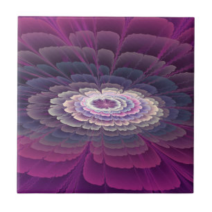 Carreau Fleur frappante Coloré Abstrait Art fractal rose
