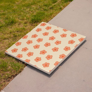 Carreau Fleur Hippie Orange Peach Preppie