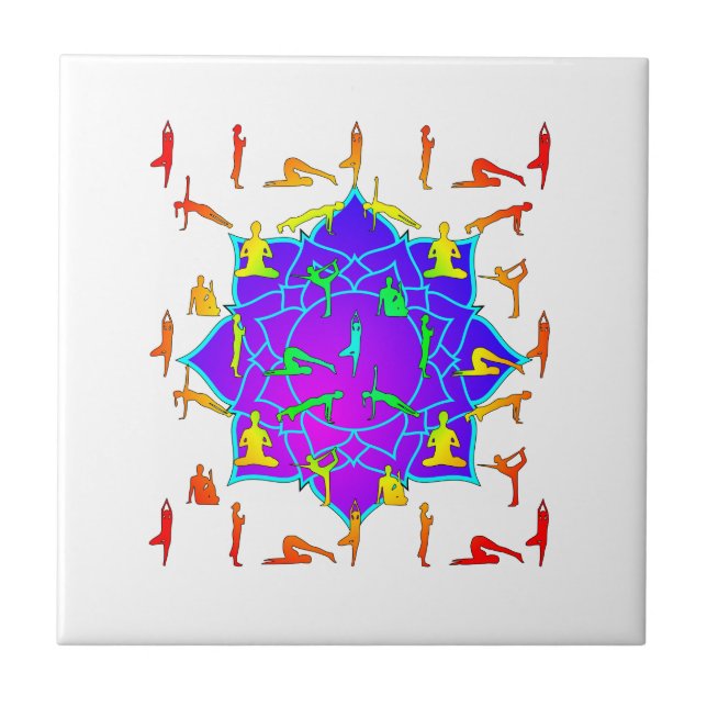 Carreau Fleur Lotus Avec Poireaux De Yoga (Devant)
