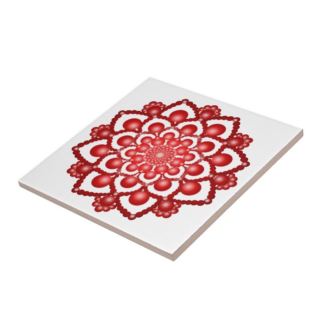 Carreau Fleur Mandala Dot Rouge (Côté)
