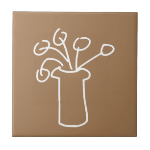 Carreau Fleur moderne simple blanc