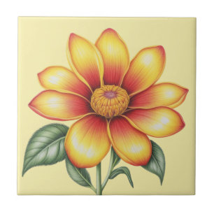 Carreau Fleur orange