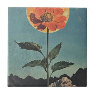 Carreau Fleur orange Lune - Charme Boho Vintage (2)