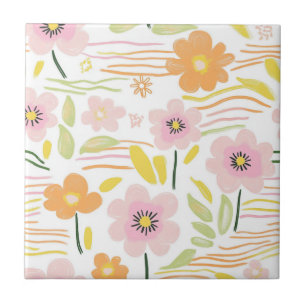 Carreau Fleur pastel rétro (7)