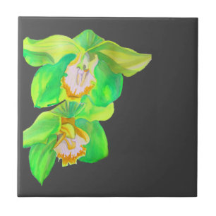 Carreau Fleur pop art d'orchidée moderne