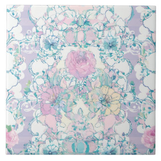 Carreau Fleur rose