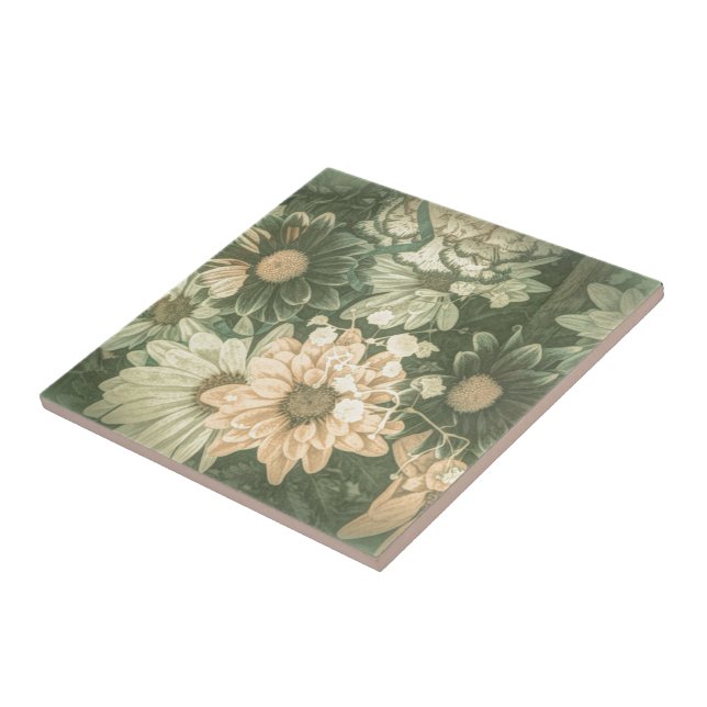 Carreau fleur sauvage de marguerite d'été bohème (Côté)