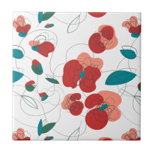 Carreau Fleur sauvage Wonderland motif de fleurs stylisé