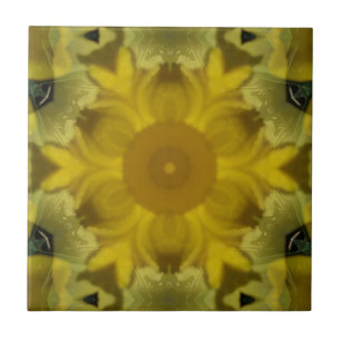 Carreau Fleur soleil éclate dorée