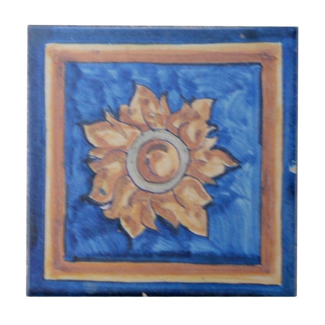 Carreau Fleur/tuile d'Espagnol de Sun (Devant)