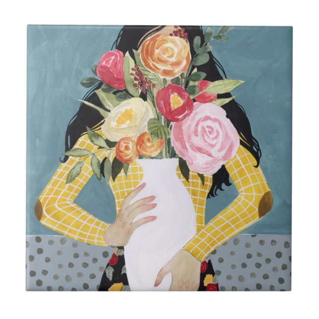Carreau Fleur Vase Girl (Devant)