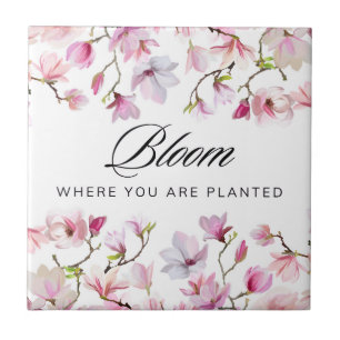 Carreau Fleurissez là où vous êtes planté - Magnolia rose