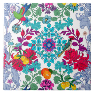 Carreau Fleurs, art nouveau, style William Morris   