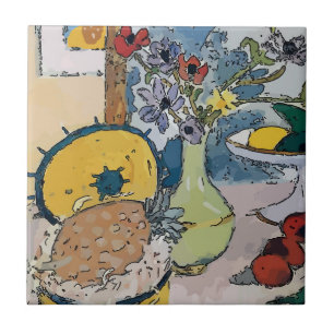 Carreau Fleurs avec l'ananas, après Matisse