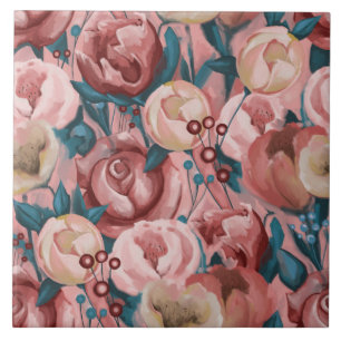 Carreau Fleurs beiges