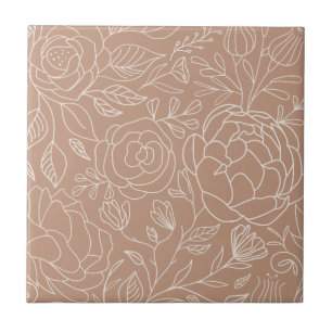 Carreau Fleurs blanches rose poussiéreuse Cuisine salle de