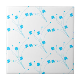 Carreau Fleurs Bleues Ciel Lumineux, Petite Impression Flo