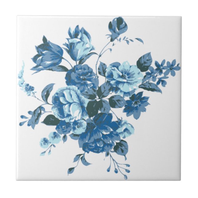 Carreau Fleurs bleues - Collection d'oeuvres d'art - Vinta (Devant)