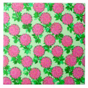 Carreau Fleurs Dahlia rose fuchsia