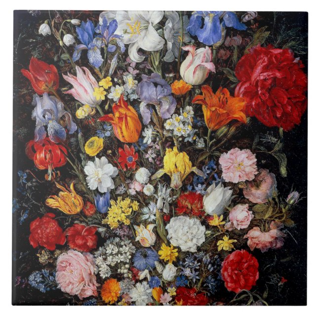 Carreau Fleurs dans le bâtiment en bois, Jan Brueghel l'An (Devant)