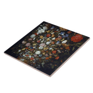 Carreau Fleurs dans un bateau en bois Jan Brueghel l'aîné