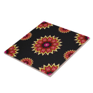 Carreau Fleurs de couverture en noir