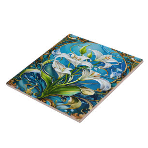 Carreau Fleurs de Lily dans le design floral orné