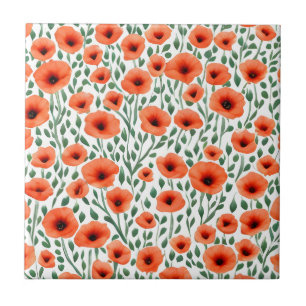 Carreau Fleurs de pavot à motifs floraux