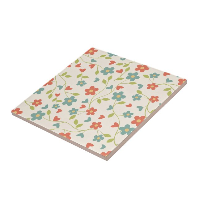 Carreau Fleurs de printemps mignons - (Côté)