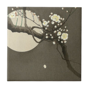 Carreau Fleurs de prune la nuit par le cru d'Ohara Koson