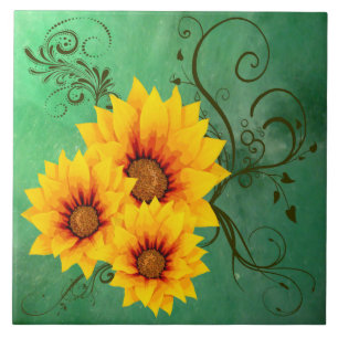 Carreau Fleurs de soleil