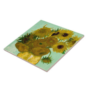 Carreau Fleurs de soleil dans un vase (F456) Van Gogh Art