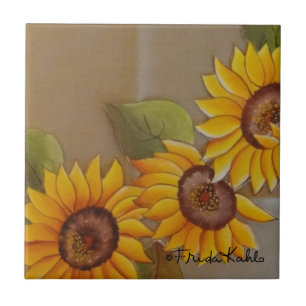 Carreau Fleurs de soleil peintes par Frida Kahlo
