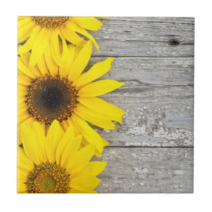 Carreau Fleurs de soleil sur une table