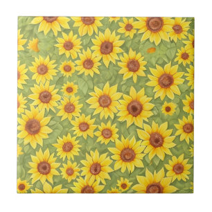 Carreau Fleurs de tournesol sans joint