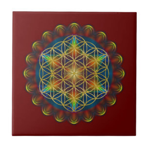 Carreau FLEURS DE VIE / Blume des Lebens - Mandala III
