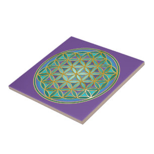 Carreau FLEURS DE VIE - Géométrie Sacrée Design 1
