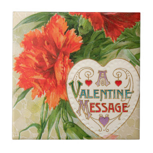 Carreau Fleurs d'oeillet, Message de la Saint-Valentin Vin
