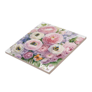 CARREAU FLEURS ET ABEILLES