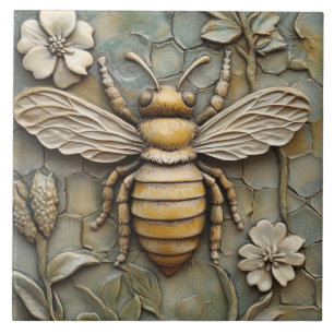 Carreau Fleurs et Miel Bee Faux Relief