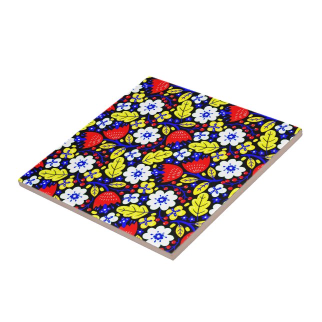 Carreau Fleurs éternelles : Florales colorées (Côté)
