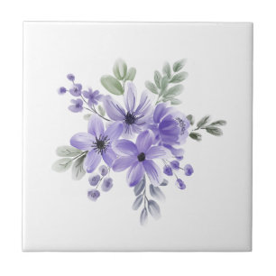 Carreau "Fleurs éthérées : Bouquet de fleurs d'aquarelle v